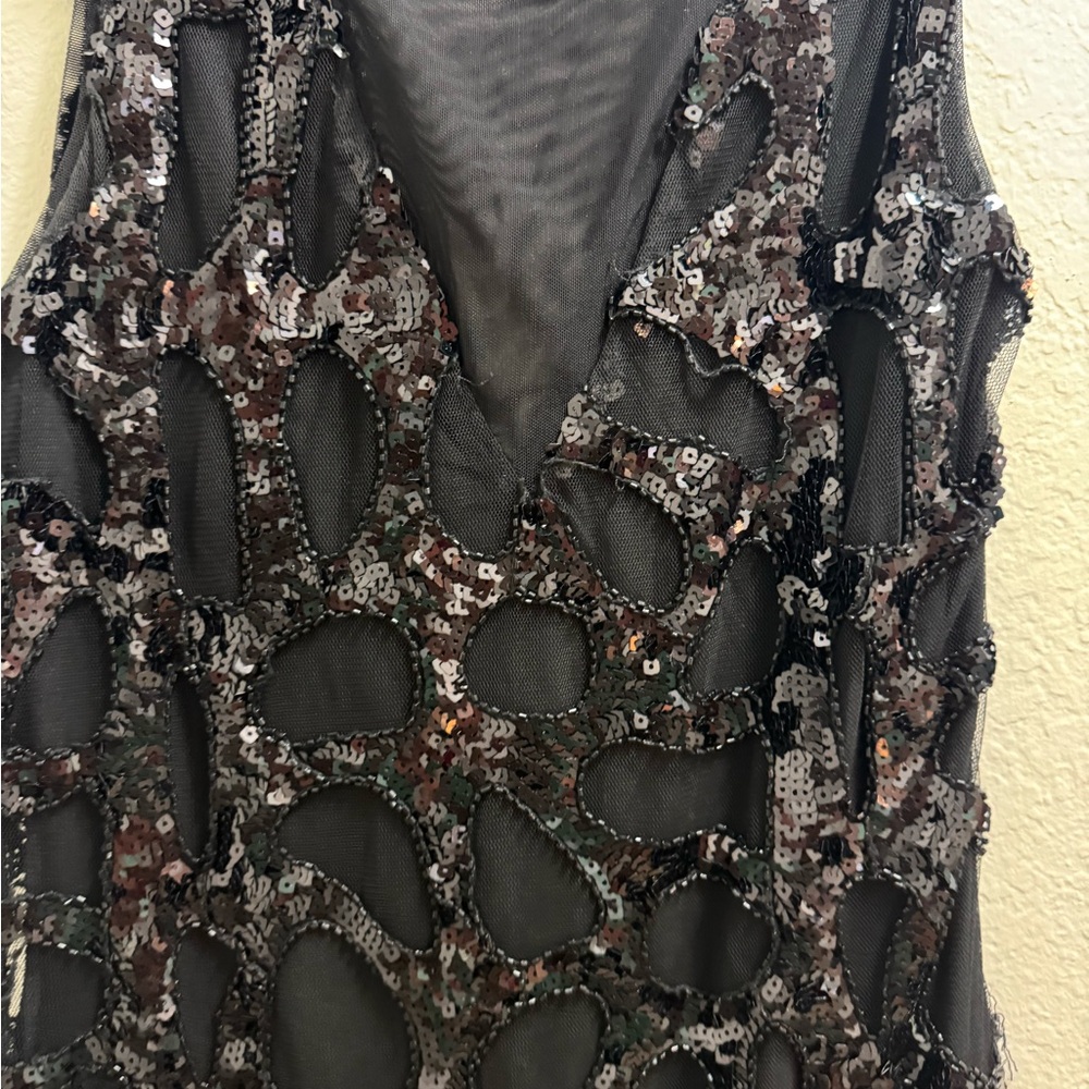 Bebe Black Sequin Detail Top